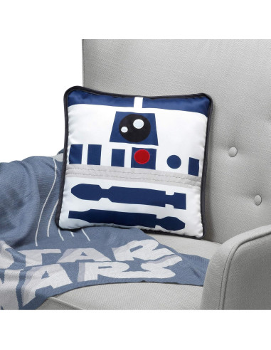 Almohada Decorativa R2D2 Star Wars Lambs & Ivy 33x33 cm