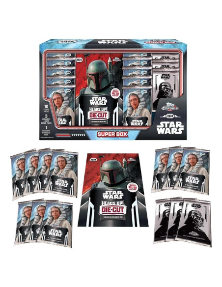 Topps 2024 Star Wars Super Box - 10 Paquetes + 3 Bonos Topps 2024 Star Wars Super Box - 10 Paquetes + 3 Bonos
