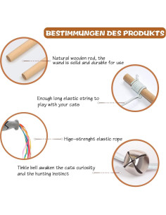 Juguete de Varita para Gatos Fashion&cool - 3 Piezas 40.64 cm 2