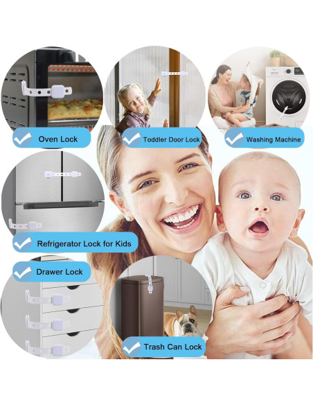Cerraduras de Gabinete Fursafe&Q para Seguridad Infantil - Paquete de 6