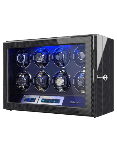 Enrollador de Reloj JINS&VICO 8 Espacios Fibra de Carbono