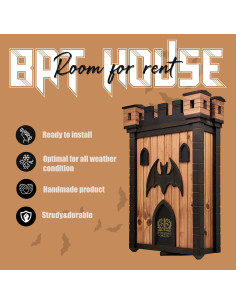 Casa de Murciélagos Furry & Fancy de Madera 2 Cámaras 80 Murciélagos 2