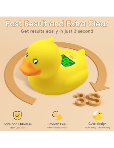 Termómetro de baño digital B&H pato recargable para bebés