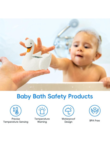 Termómetro de baño digital B&H cisne blanco para bebés
