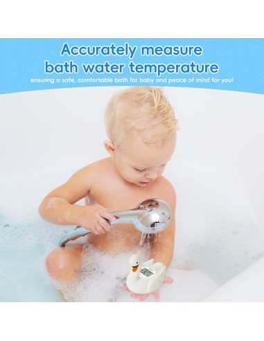 Termómetro de baño digital B&H cisne blanco para bebés