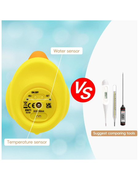 Termómetro de baño digital B&H pato recargable para bebés