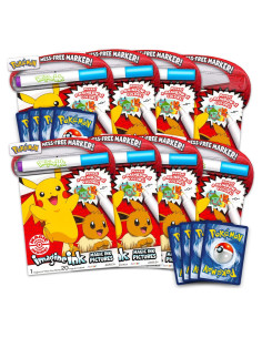 Paquete Fiesta Pokemon - 8 Libros para Colorear y 8 Cartas
