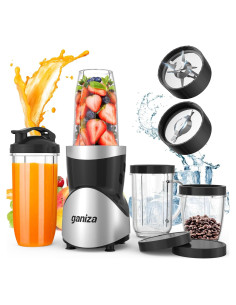 Licuadora Ganiza GB10 900W 15 en 1 Sin BPA Negra