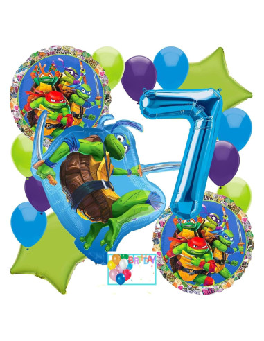 Globos de Cumpleaños TMNT Amscan Anagram Multicolor 12 Piezas