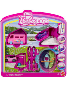 Barbie Mini BarbieLand 4-Pack Muñecas y Vehículos Juguete 2