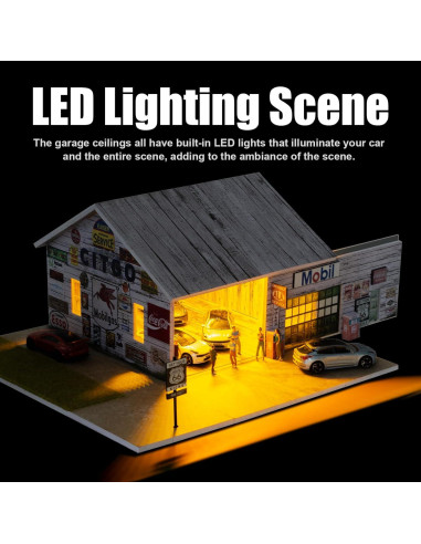 Estuche de exhibición 1/64 cxiiuui con luces LED y 5 espacios