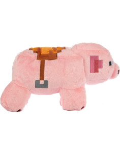 Peluche Cerdo con Silla de Montar JINX Minecraft 16.5 cm 2