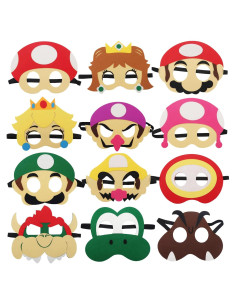 12 Máscaras de Fieltro para Niños Corpower - Fiesta y Cumpleaños