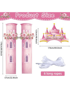 Banner de Fiesta Princesa Rosa CHUNNIN 176x123 cm Decoración 2