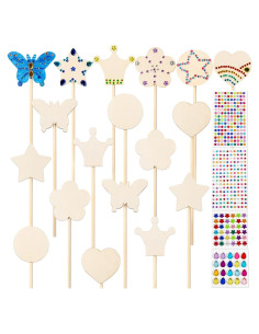 Kit de Manualidades Pllieay: 18 Varitas de Princesa de Madera