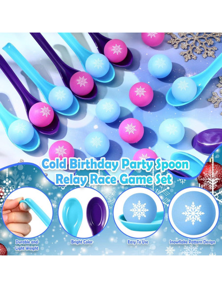 Juego de Fiesta Copo de Nieve Azul y Morado 48 Pcs JellyArch
