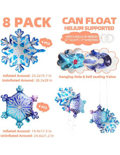 Globos de Copo de Nieve 3D Hokilands - Paquete de 8 Decoración de Fiesta 2