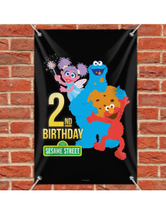 Banner de Cumpleaños Plaza Sésamo 84cm x 56cm - Graphics & More 2