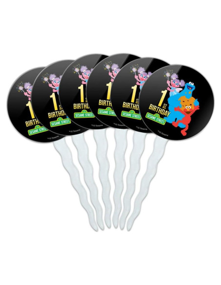 Decoraciones para Cupcakes Sesame Street - Juego de 6 Toppers