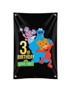 Banner Decorativo Plaza Sésamo 84cm x 56cm - Cumpleaños