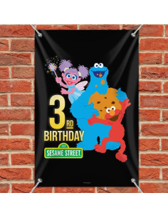 Banner Decorativo Plaza Sésamo 84cm x 56cm - Cumpleaños 2