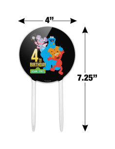 Adorno de Pastel Acrílico Plaza Sésamo Número 4 18.42 cm 2