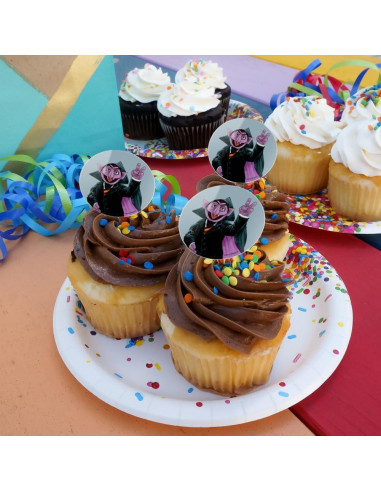 Conjunto de Palillos para Cupcakes Vintage Plaza Sésamo - 6 Piezas