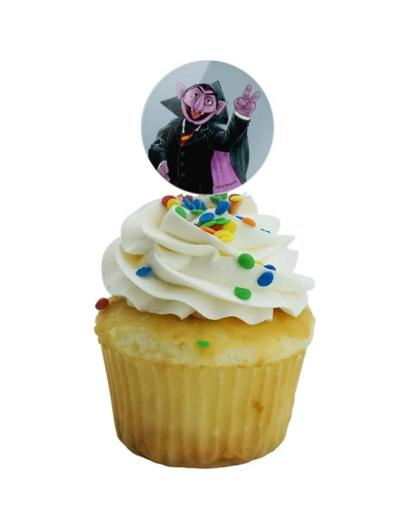 Conjunto de Palillos para Cupcakes Vintage Plaza Sésamo - 6 Piezas