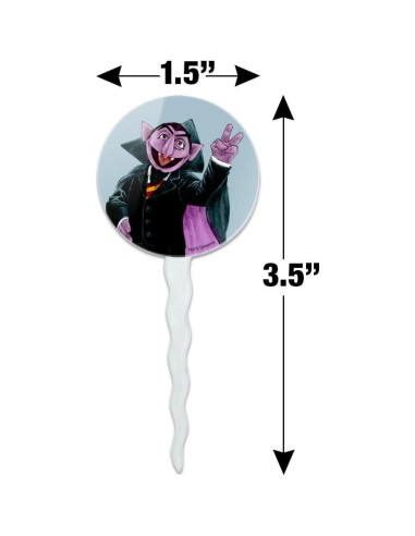 Conjunto de Palillos para Cupcakes Vintage Plaza Sésamo - 6 Piezas