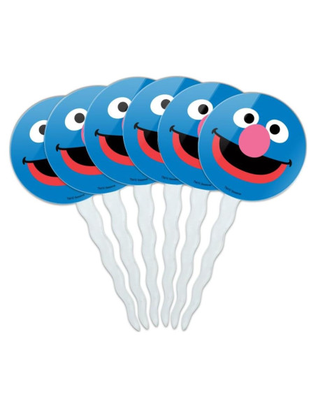 Conjunto de Palillos para Cupcakes Grover Plaza Sésamo - 6 Piezas