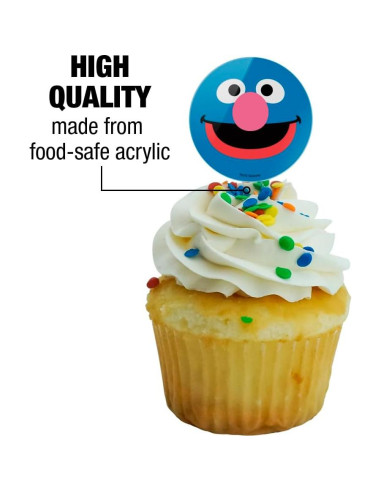 Conjunto de Palillos para Cupcakes Grover Plaza Sésamo - 6 Piezas