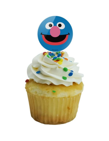 Conjunto de Palillos para Cupcakes Grover Plaza Sésamo - 6 Piezas
