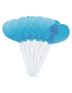 Palillos de Cupcake Corazón Distressed Graphics & More - 6 Piezas