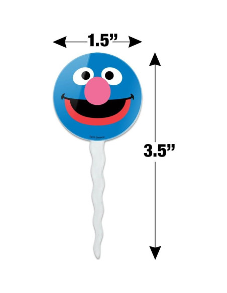 Conjunto de Palillos para Cupcakes Grover Plaza Sésamo - 6 Piezas
