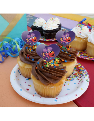 Conjunto de 6 Palillos Decorativos Corazón Plaza Sésamo