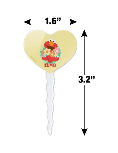 Set de 6 Palillos de Cupcake Corazón Plaza Sésamo Set de 6 Palillos de Cupcake Corazón Plaza Sésamo
