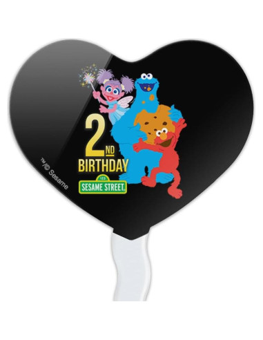 Conjunto de Palillos de Cupcake Corazón Plaza Sésamo - 6 Piezas