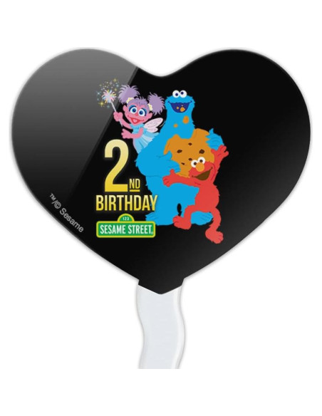 Conjunto de Palillos de Cupcake Corazón Plaza Sésamo - 6 Piezas