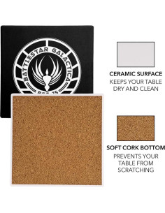 Set de 2 Posavasos Cuadrados Cerámica Battlestar Galactica 9.9 cm 2