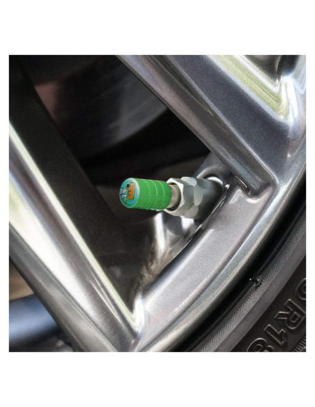 Tapas de Válvula de Aluminio Scooby-Doo Verde - 4 Piezas