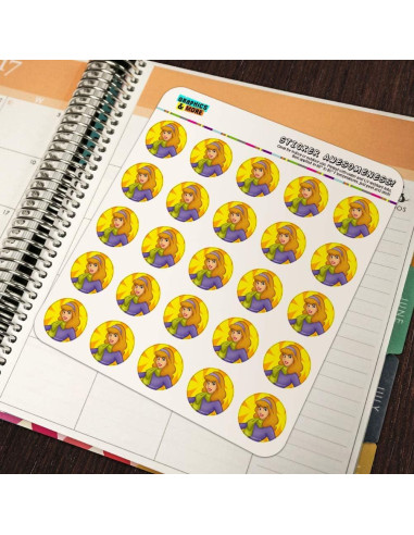 Planificador de Personaje Scooby Doo - 50 Pegatinas Transparentes