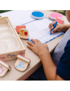 Set de Sellos de Madera Melissa & Doug Pistas de Blue y Tú - 15 Piezas 2