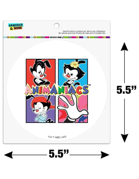 Imán Animaniacs Graphics & More 14cm Redondo Vinilo
