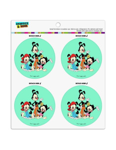 Conjunto de 4 Imanes de Vinilo Animaniacs - 6.4cm Redondos