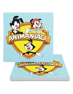 Set de 2 Posavasos Cerámicos Animaniacs 9.9 cm con Base de Corcho
