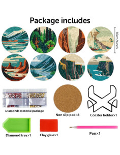 Kit de 8 Posavasos de Diamante DOTZSO con Soporte 2