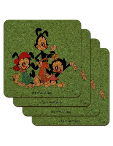 Conjunto de 4 Posavasos de Corcho Animaniacs - Multicolor