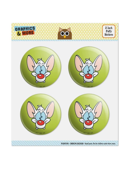 Stickers Puffy Pinky y El Cerebro - 4 Unidades 5.08 cm