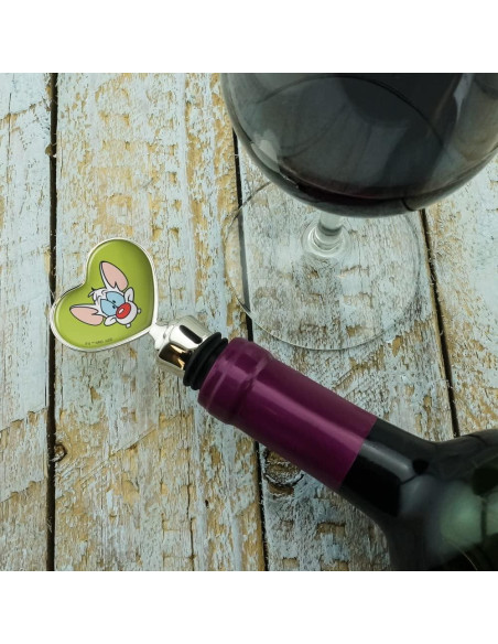 Tapón de Botella de Vino Corazón Pinky y el Cerebro