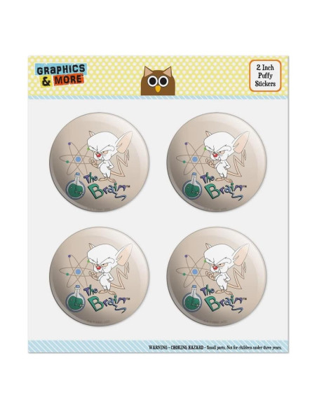 Stickers Puffy Pinky y El Cerebro - 4 Stickers 5.08 cm
